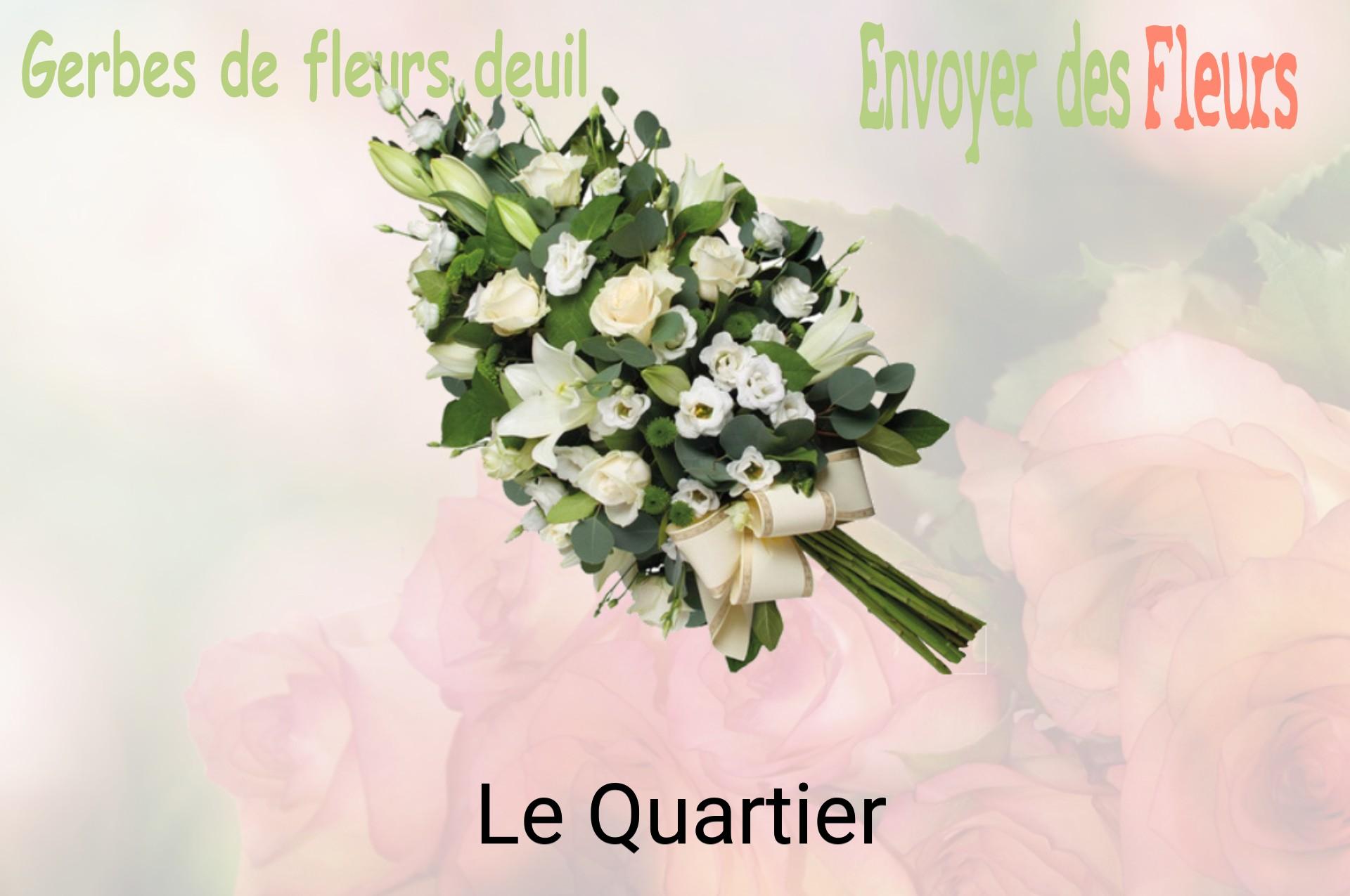 Gerbe de fleurs de deuil livrée à Le Quartier